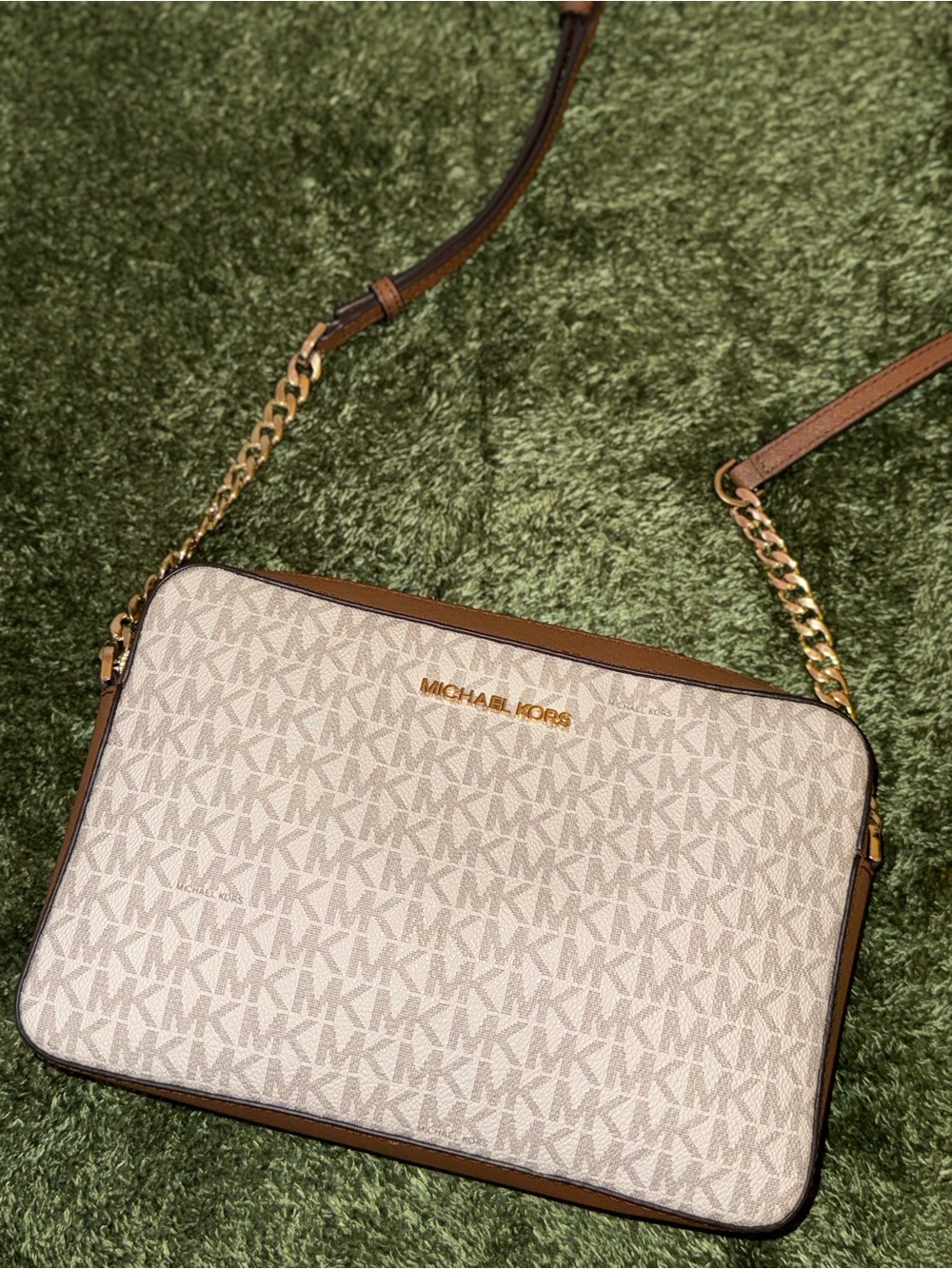 Michael Kors Signature Crossbody with Gold Hardware